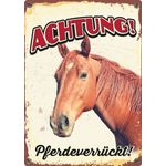 Schild Blech Pferdeverrückt