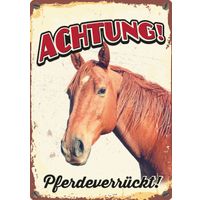 Plenty Gifts Schild Blech Pferdeverrückt