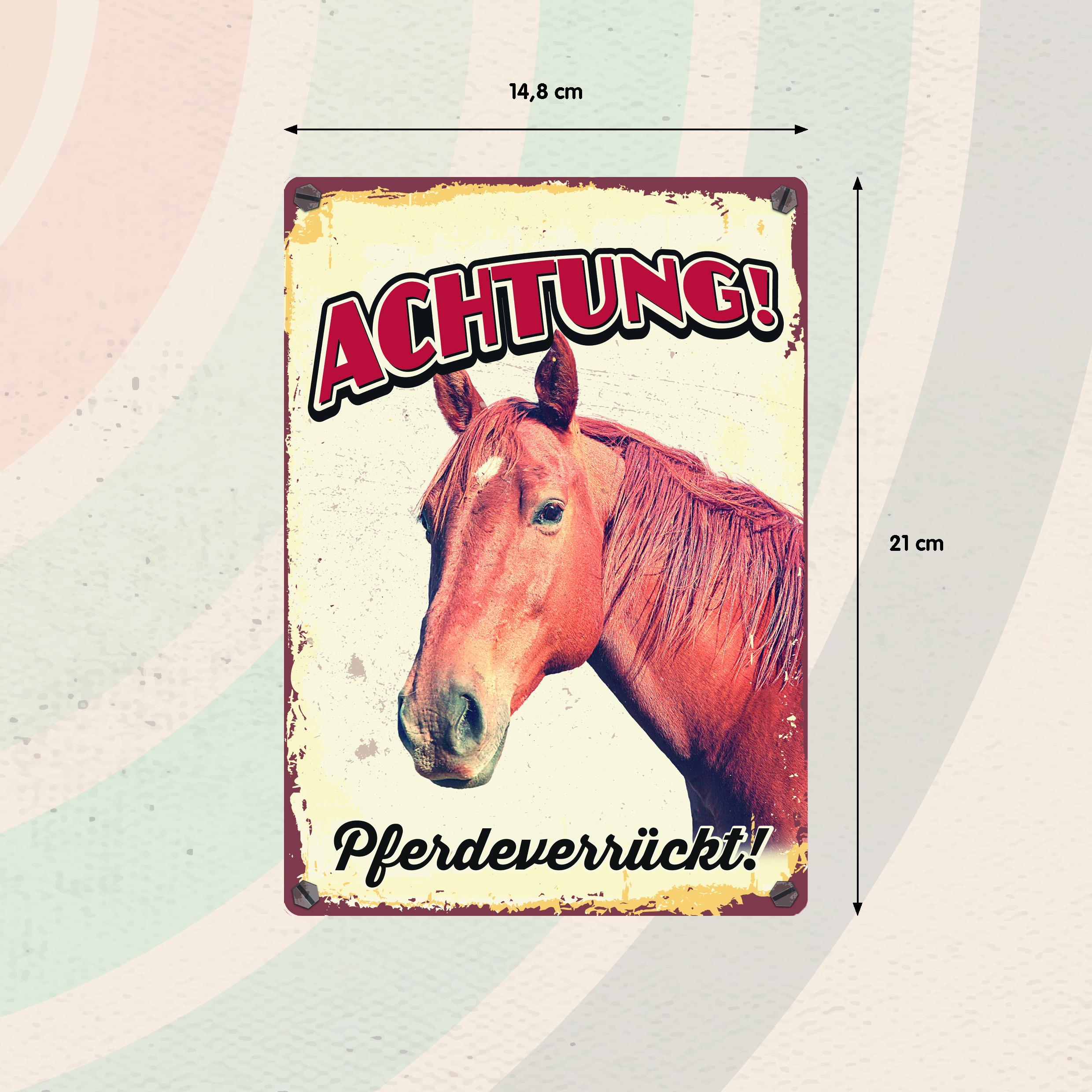 Plenty Gifts Schild Blech Pferdeverrückt