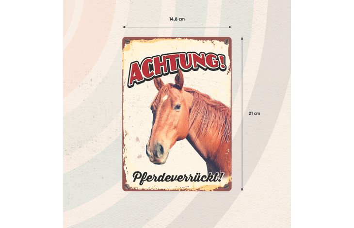 Plenty Gifts Schild Blech Pferdeverrückt