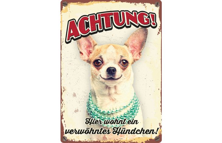 Plenty Gifts Schild Blech Verwöhntes Hündchen