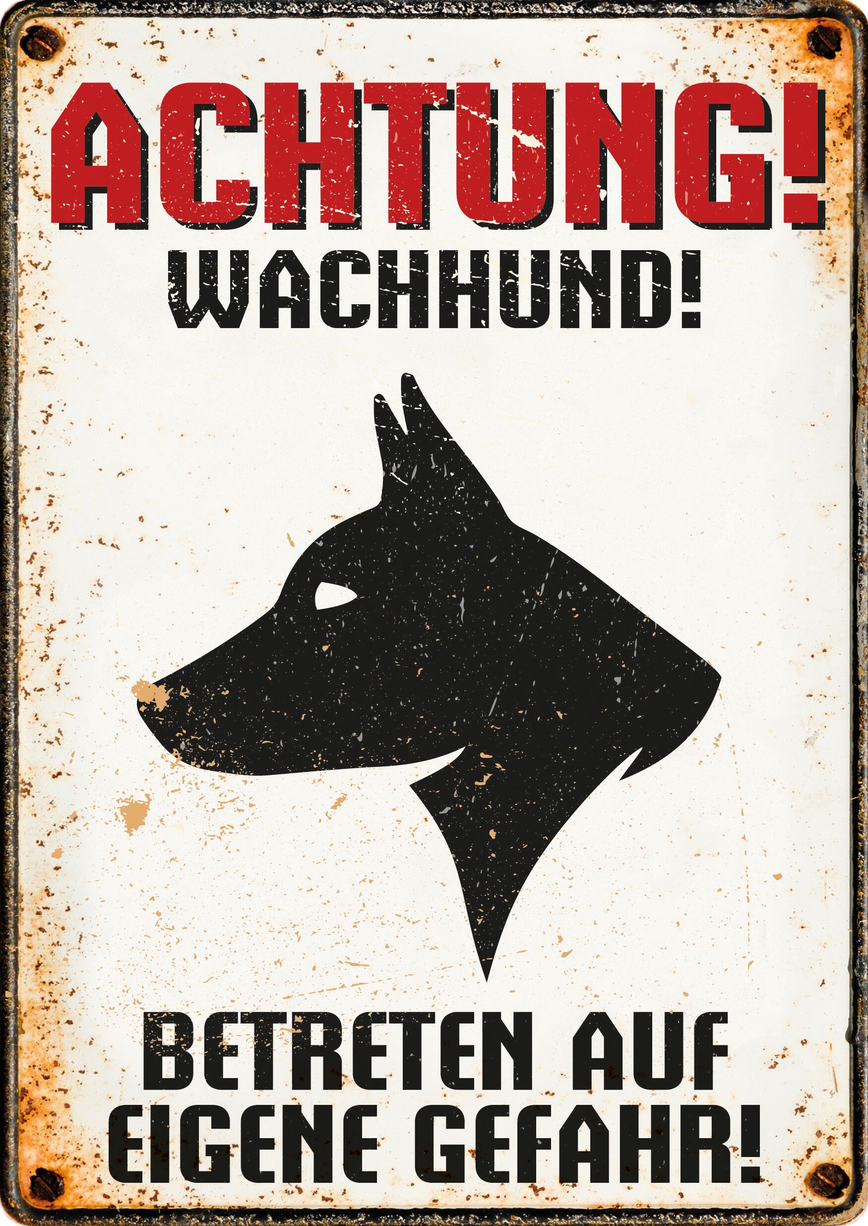 Plenty Gifts Schild Blech Wachhund Profil
