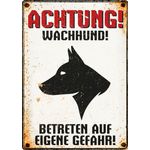 Schild Blech Wachhund Profil