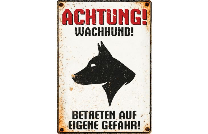 Plenty Gifts Schild Blech Wachhund Profil
