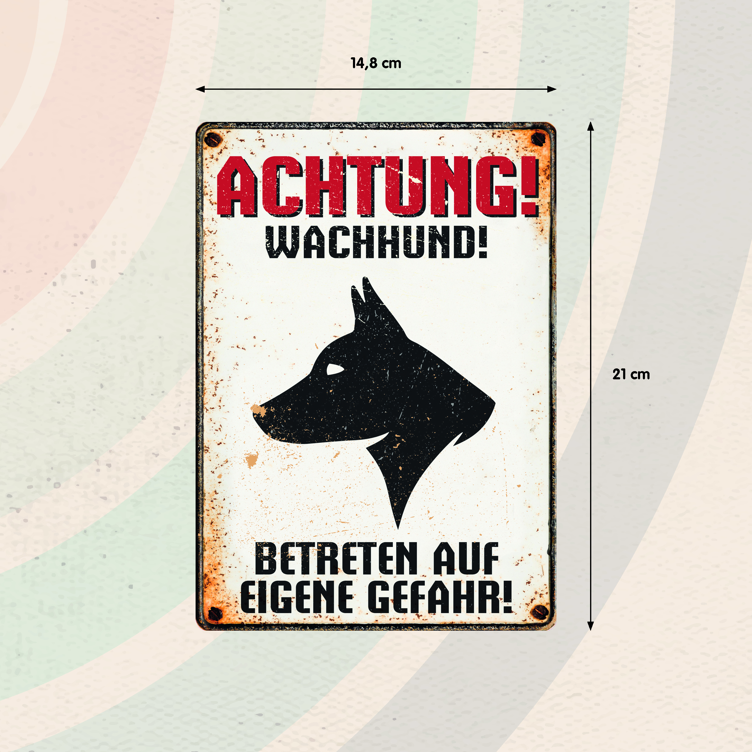 Plenty Gifts Schild Blech Wachhund Profil