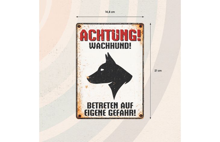 Plenty Gifts Schild Blech Wachhund Profil
