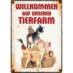 Schild Blech Tierfarm