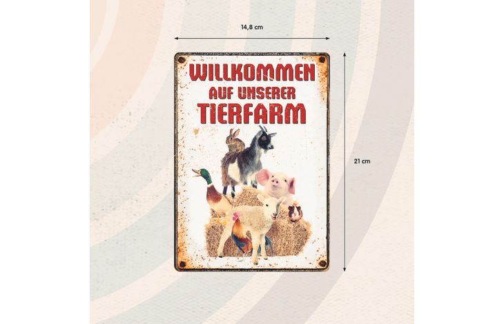 Plenty Gifts Schild Blech Tierfarm