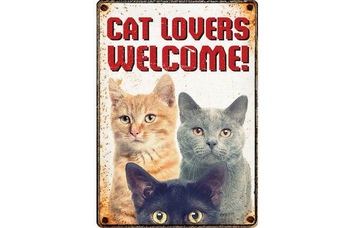 Plenty Gifts Sign Metal Cat Lovers Welcome (v)