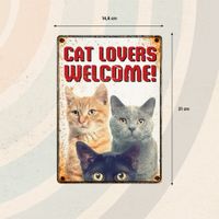 Plenty Gifts Sign Metal Cat Lovers Welcome (v)