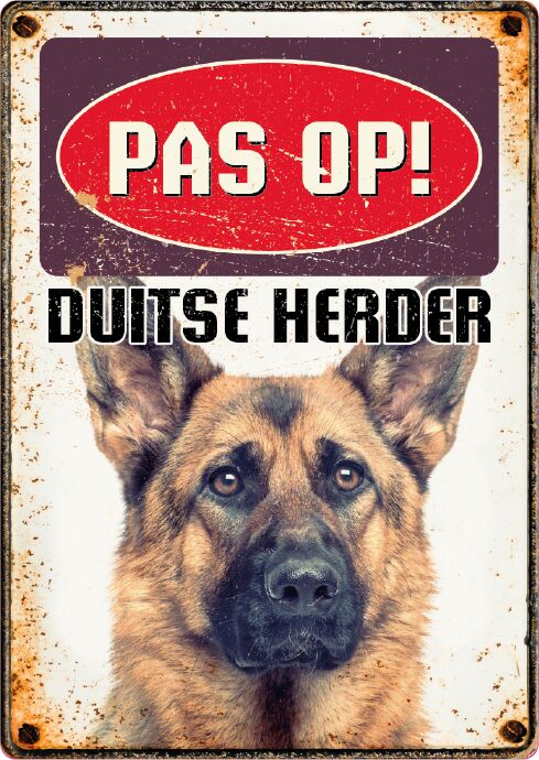 Plenty Gifts Bord Blik Duitse Herder (v)