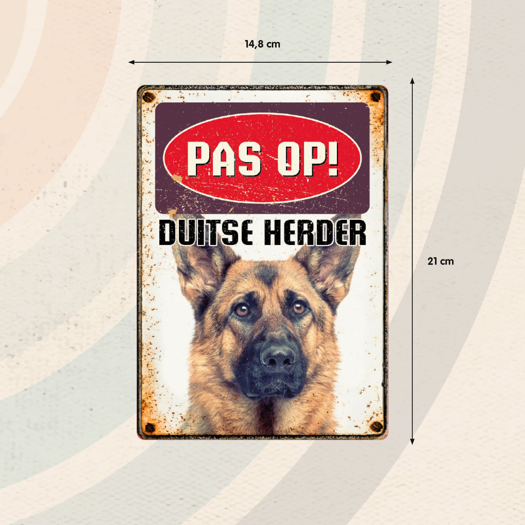 Plenty Gifts Bord Blik Duitse Herder (v)