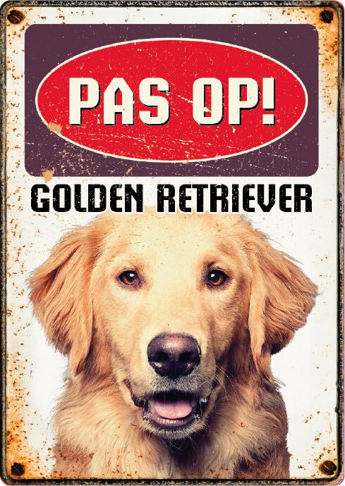 Plenty Gifts Bord Blik Golden Retriever (v)
