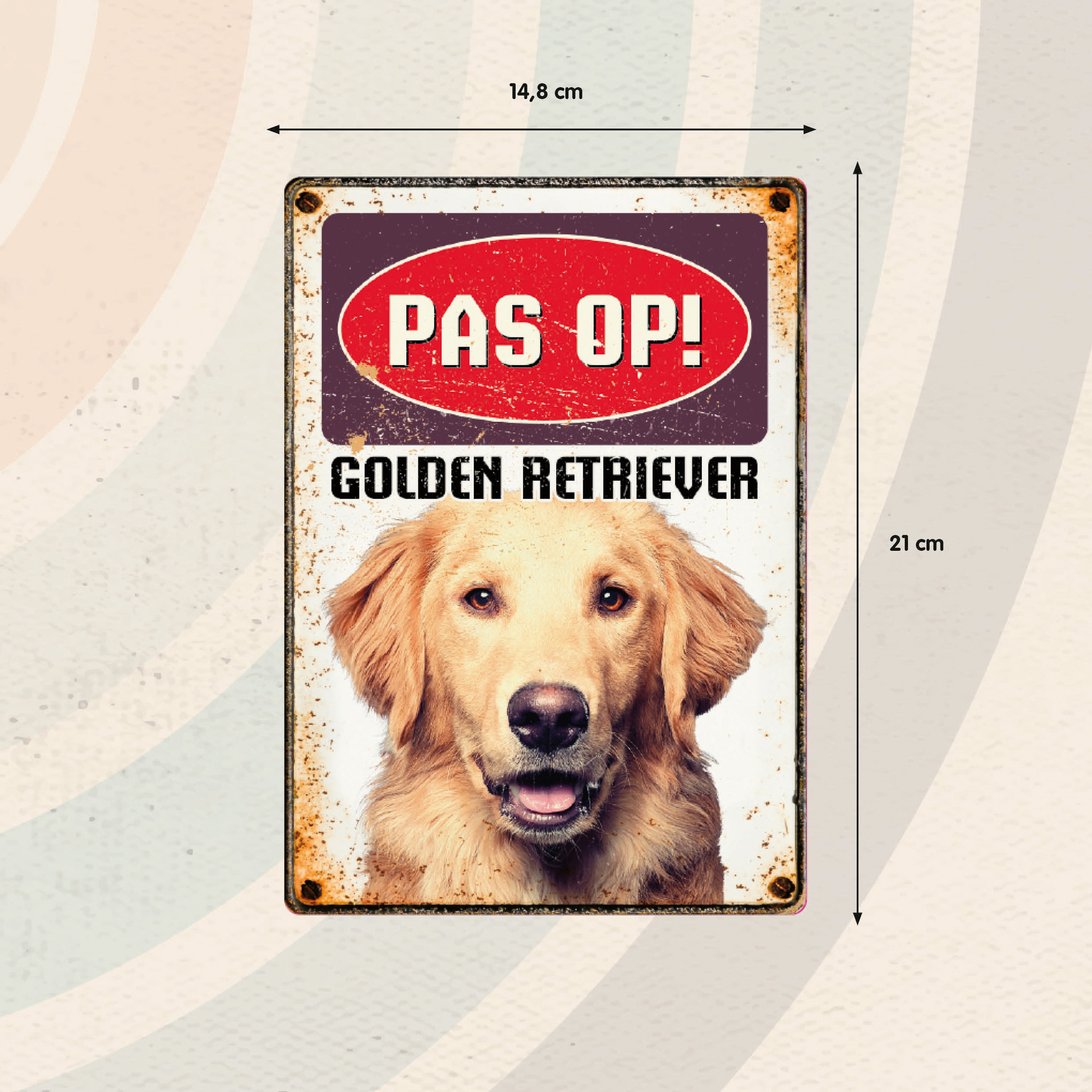 Plenty Gifts Bord Blik Golden Retriever (v)