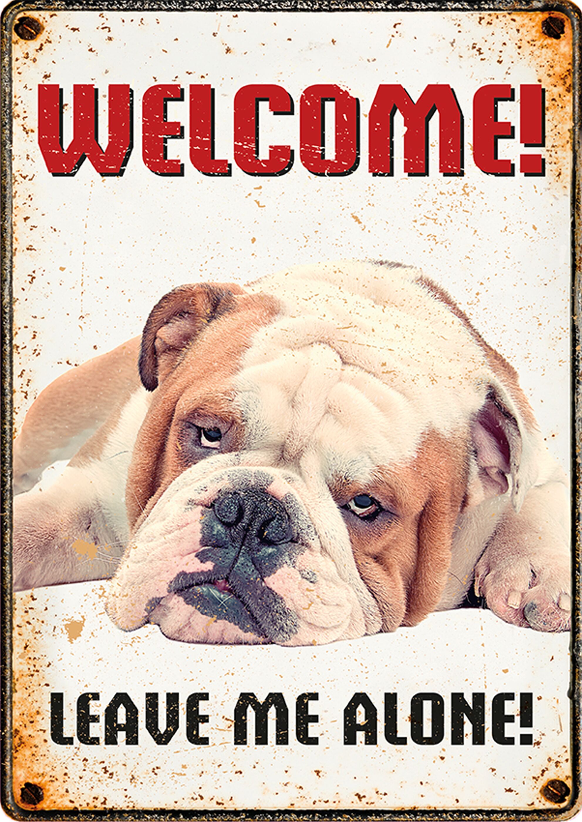 Plenty Gifts Sign Metal Dog Go Away (v)