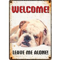 Plenty Gifts Sign Metal Dog Go Away (v)