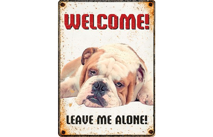 Plenty Gifts Sign Metal Dog Go Away (v)