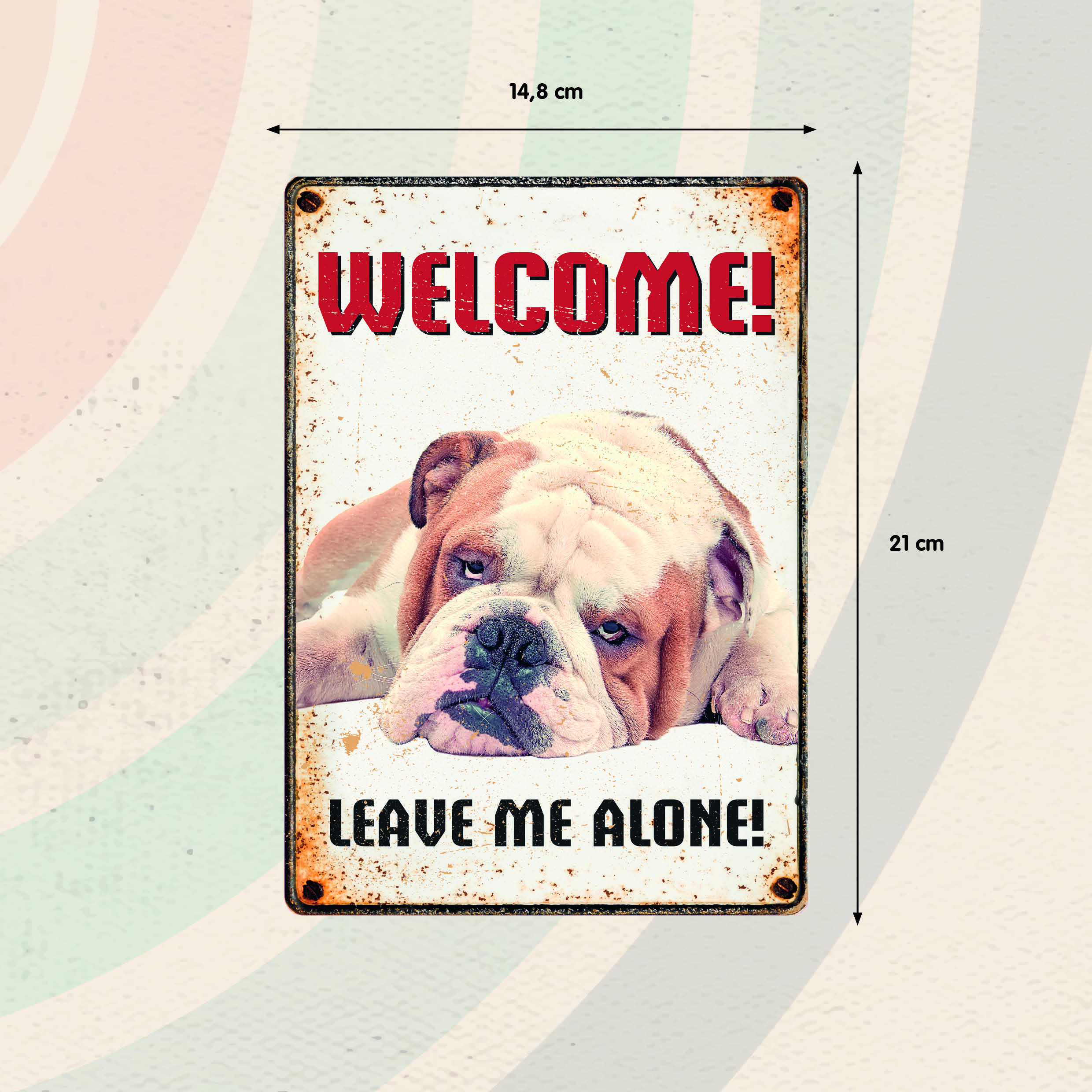 Plenty Gifts Sign Metal Dog Go Away (v)