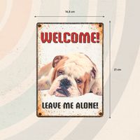 Plenty Gifts Sign Metal Dog Go Away (v)