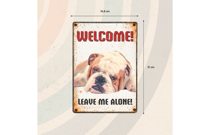 Plenty Gifts Sign Metal Dog Go Away (v)