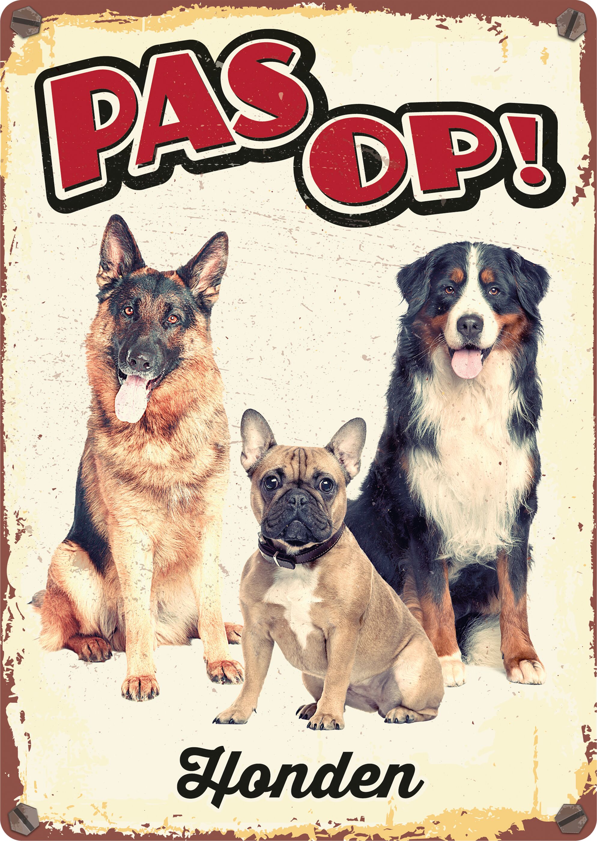 Plenty Gifts Bord Blik Honden (v)