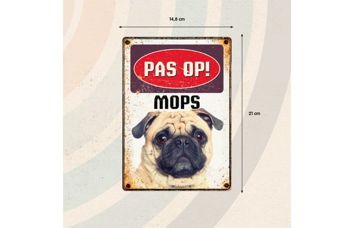 Plenty Gifts Bord Blik Mops (v)