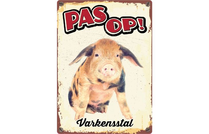 Plenty Gifts Bord Blik Varkensstal (v)