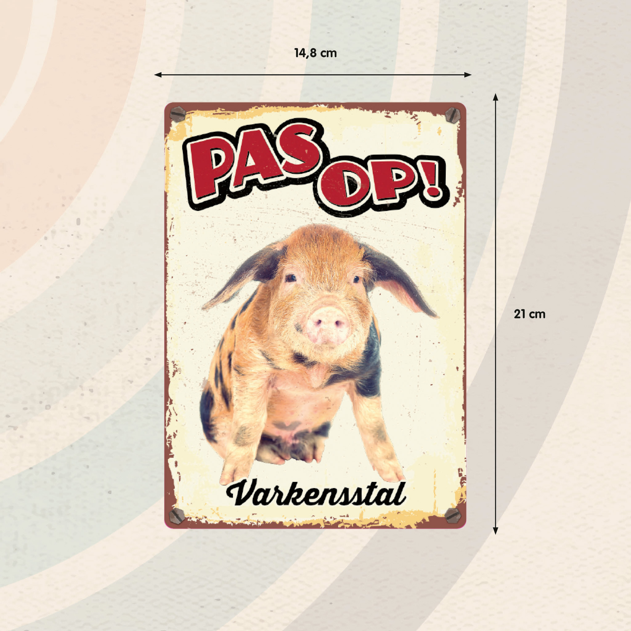 Plenty Gifts Bord Blik Varkensstal (v)