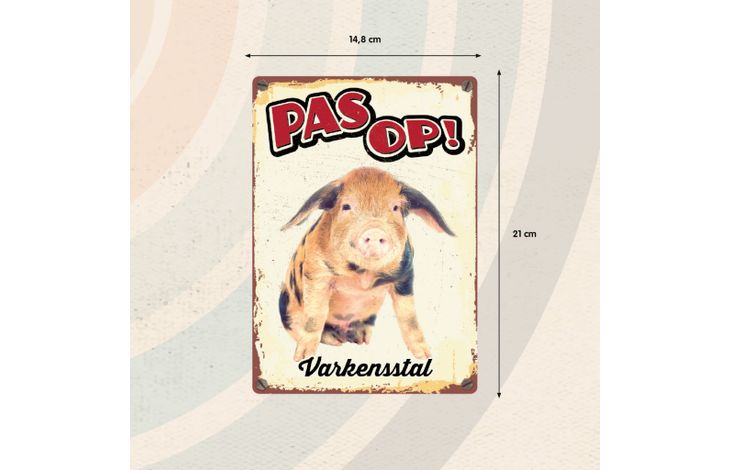 Plenty Gifts Bord Blik Varkensstal (v)