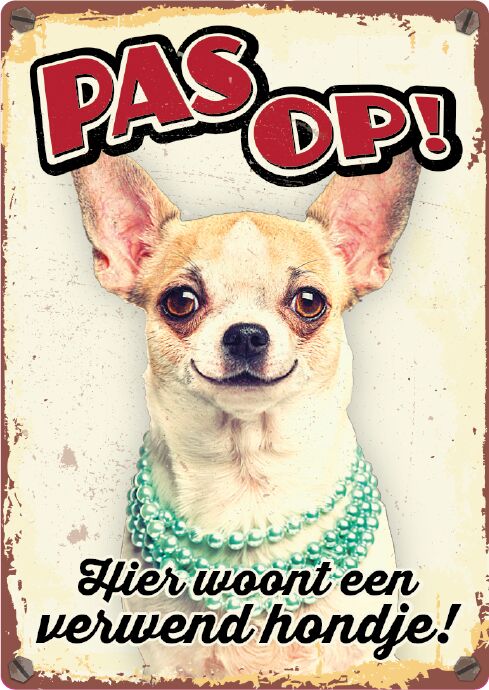 Plenty Gifts Bord Blik Verwend Hondje (v)