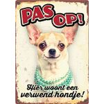 Bord Blik Verwend Hondje (v)