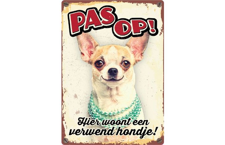 Plenty Gifts Bord Blik Verwend Hondje (v)