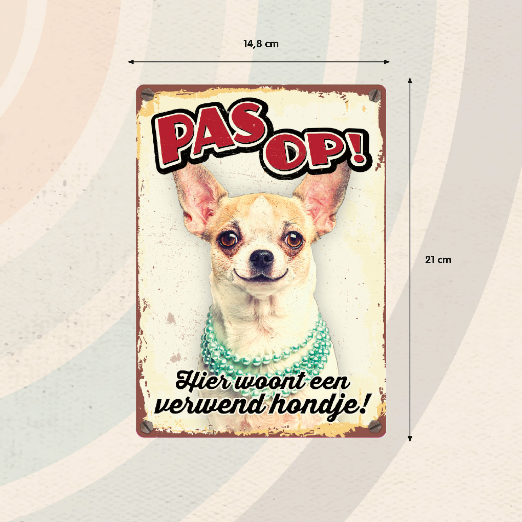 Plenty Gifts Bord Blik Verwend Hondje (v)