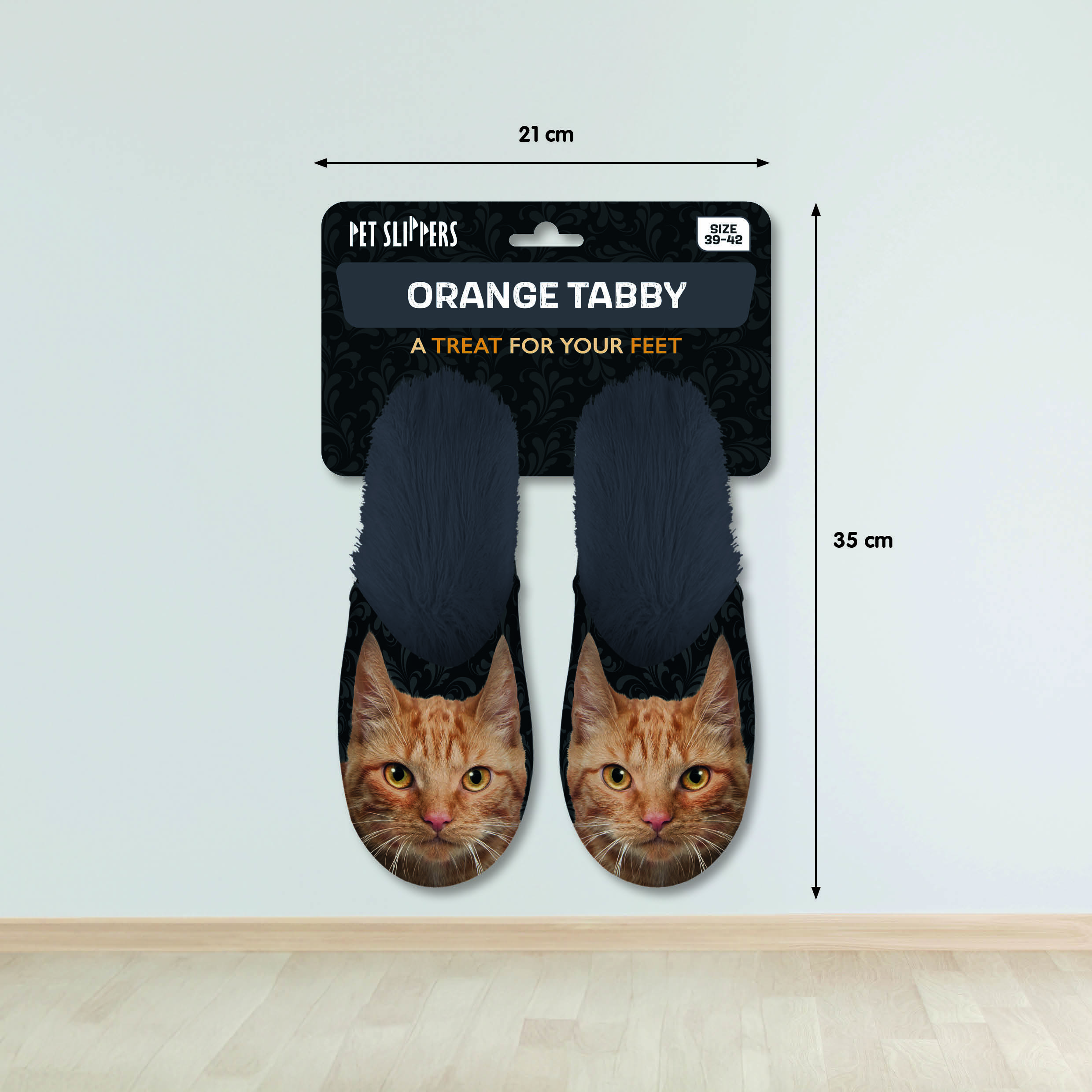 Plenty Gifts Slipper Orange Tabby 39-42