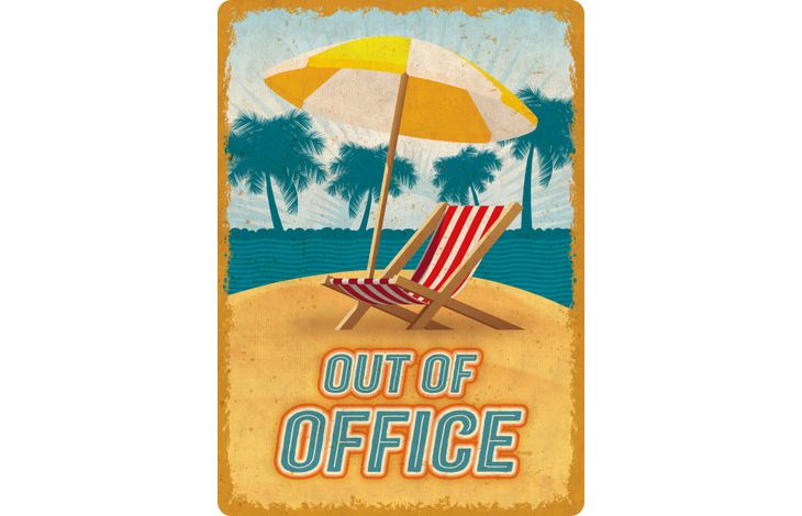 Plenty Gifts Sign Metal Out Of Office (v)