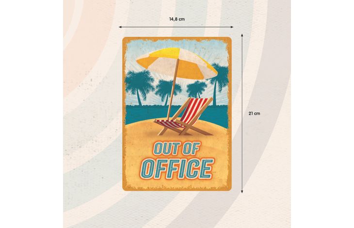 Plenty Gifts Sign Metal Out Of Office (v)