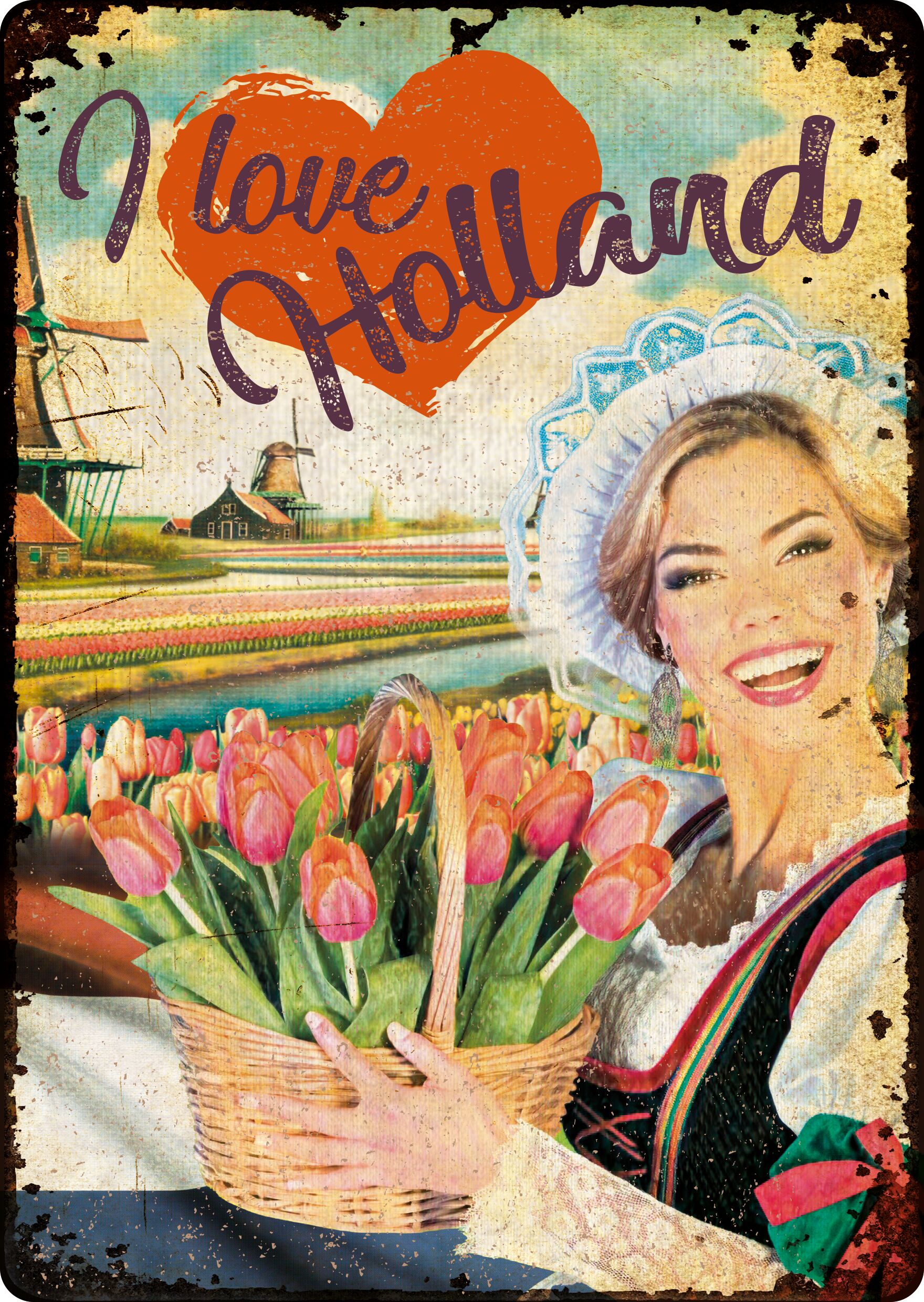 Plenty Gifts Sign Metal I Love Holland (v)