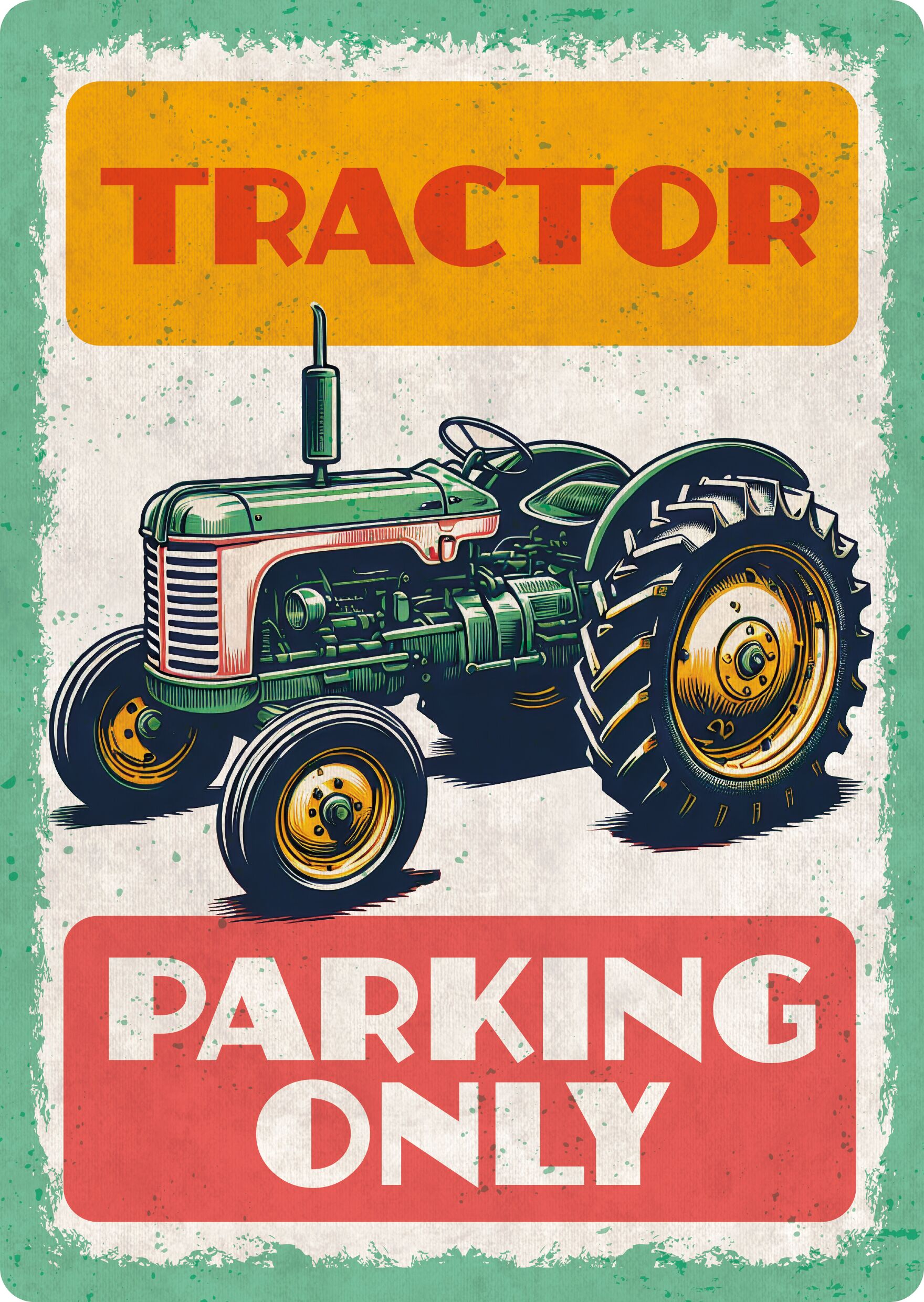 Plenty Gifts Sign Metal Tractor Parking Only (v)