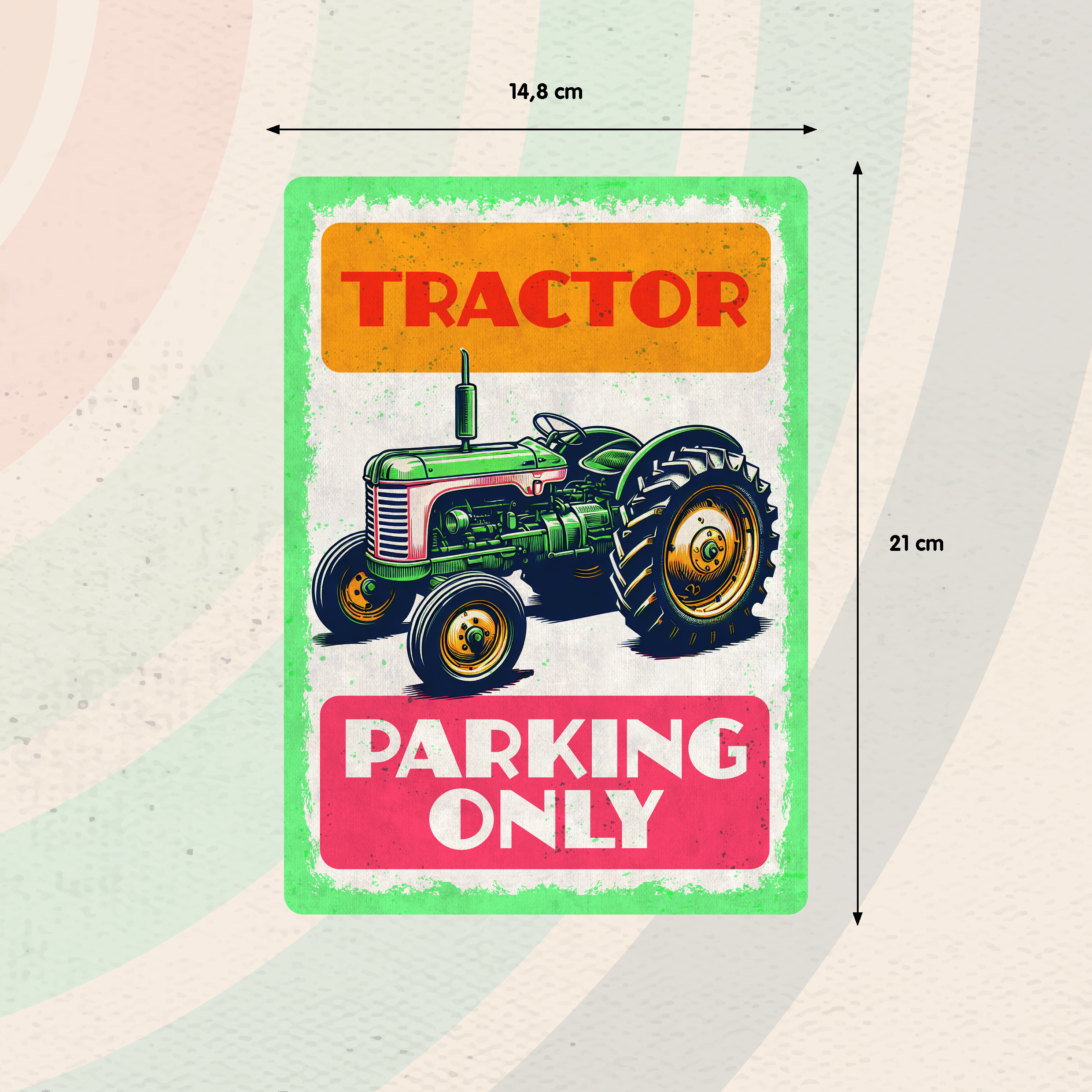 Plenty Gifts Sign Metal Tractor Parking Only (v)