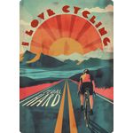 Sign Metal I Love Cycling Pedal Hard (v)