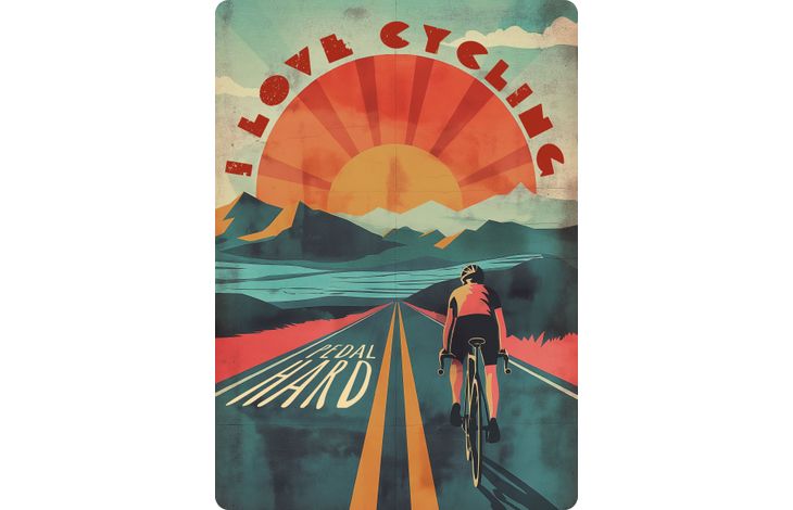 Plenty Gifts Sign Metal I Love Cycling Pedal Hard (v)