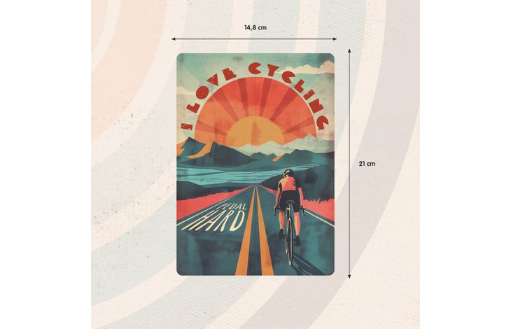 Plenty Gifts Sign Metal I Love Cycling Pedal Hard (v)