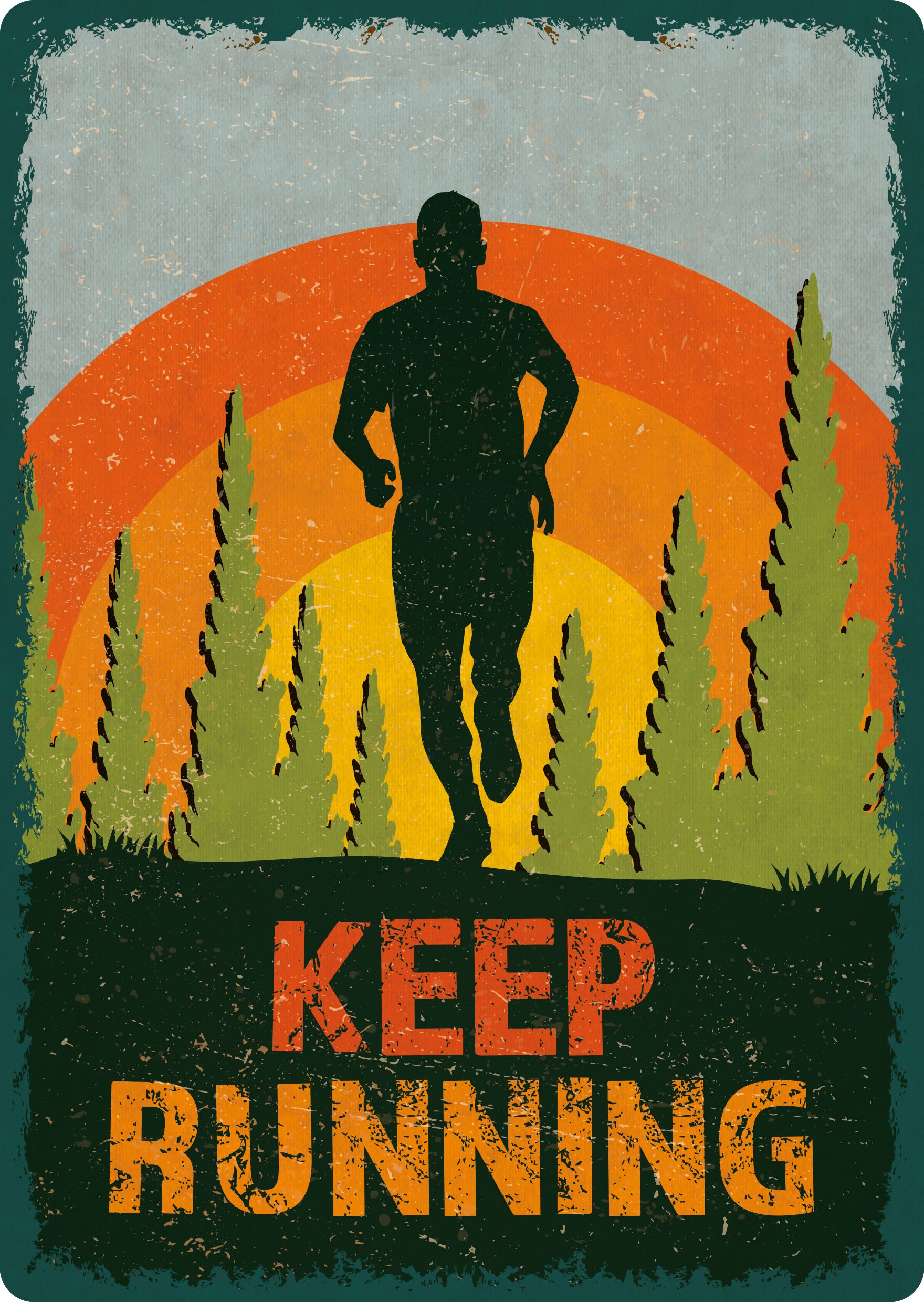 Plenty Gifts Sign Metal Keep Running (v)