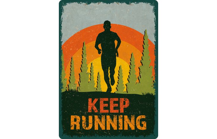 Plenty Gifts Sign Metal Keep Running (v)