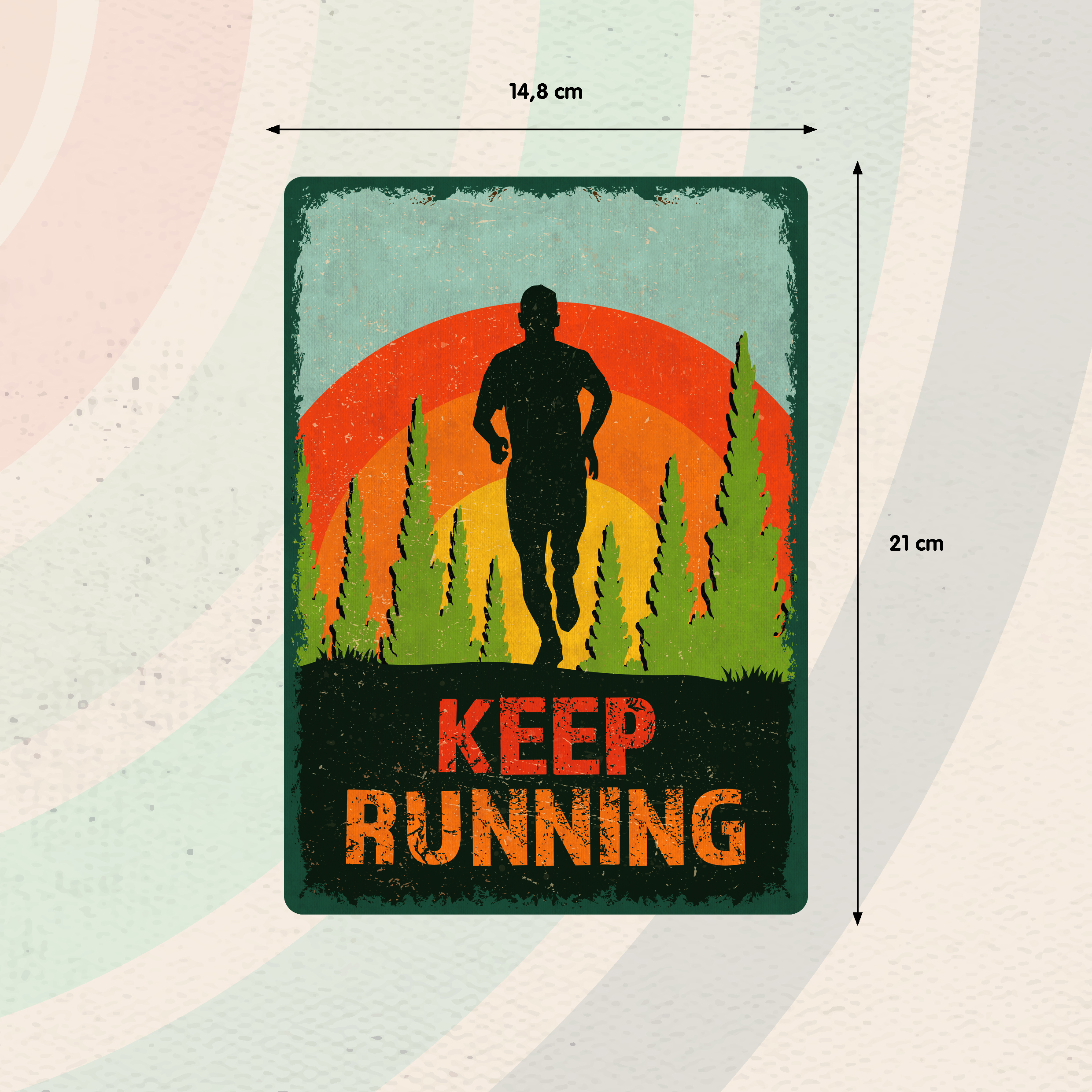 Plenty Gifts Sign Metal Keep Running (v)