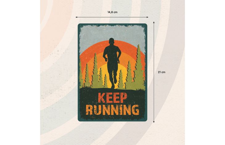 Plenty Gifts Sign Metal Keep Running (v)