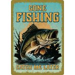 Sign Metal Gone Fishing (v)