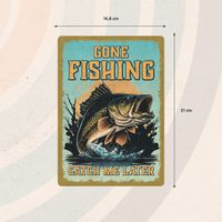 Plenty Gifts Sign Metal Gone Fishing (v)