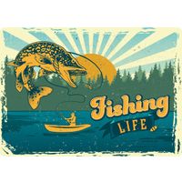 Plenty Gifts Sign Metal Fishing Life (h)