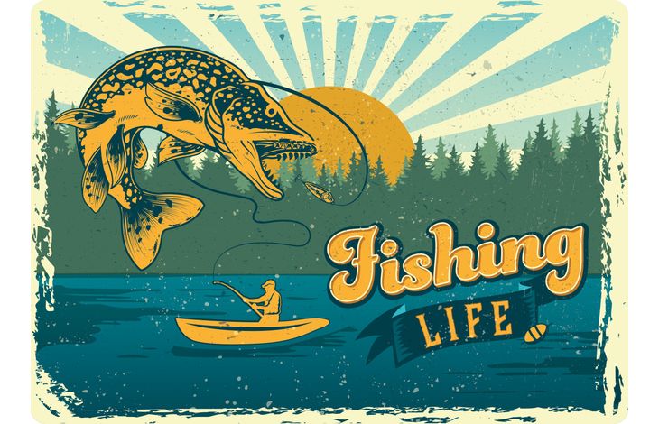 Plenty Gifts Sign Metal Fishing Life (h)